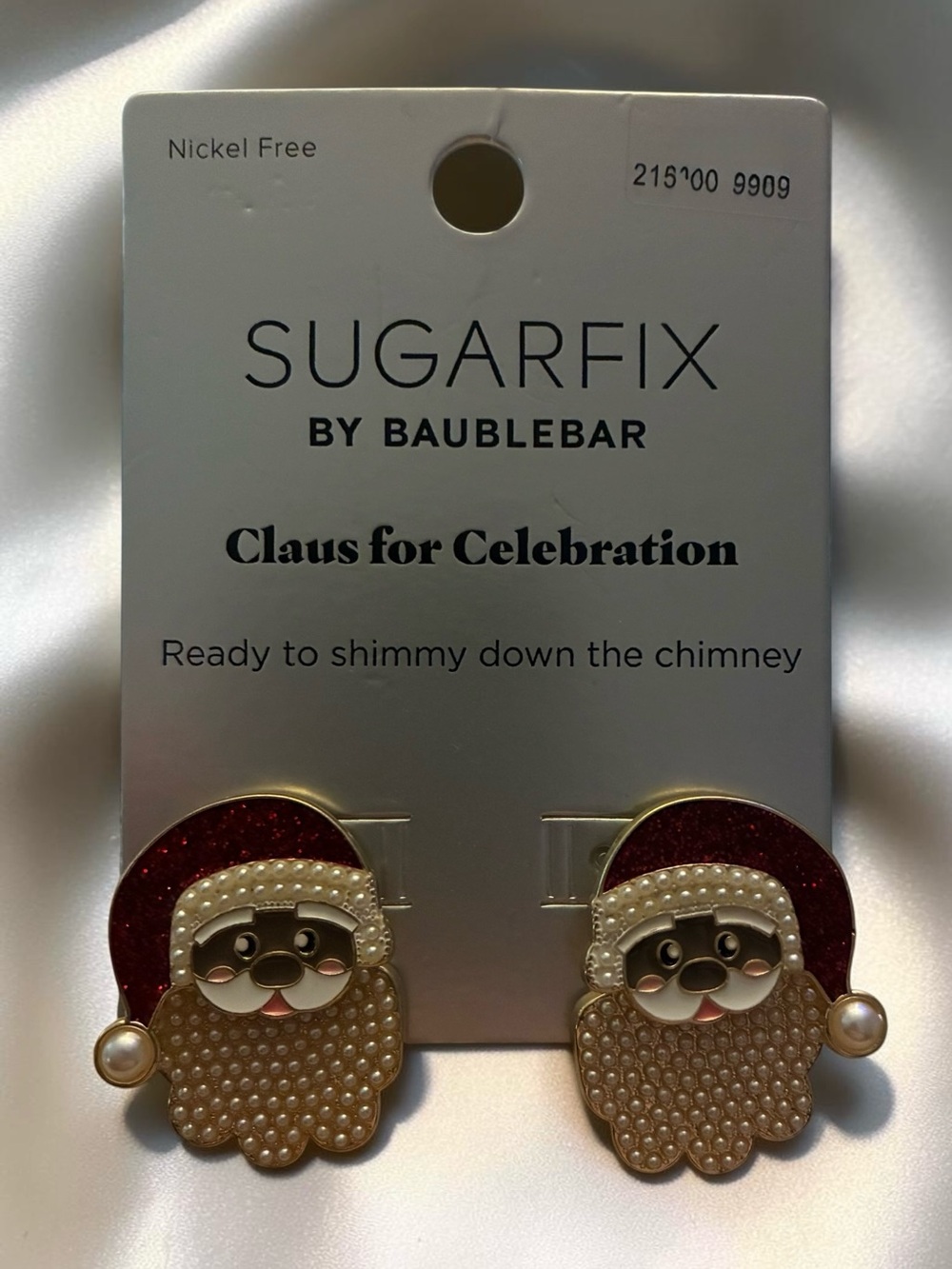 BAUBLEBAR Christmas Holiday Santa Paws Claus Puppy Dog Santa Earrings NEW NWT